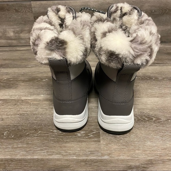 UGG | Zaylee Leopard Waterproof Charcoal Snow Boots NEW - Picture 5 of 9